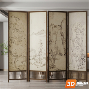 Folding screen Skp Files 